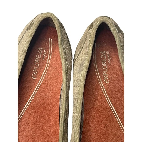 Easy Spirit Women Size 9.5 Beige Suede Vented Athletic Slip On Flats Comfort‎ - Picture 5 of 6
